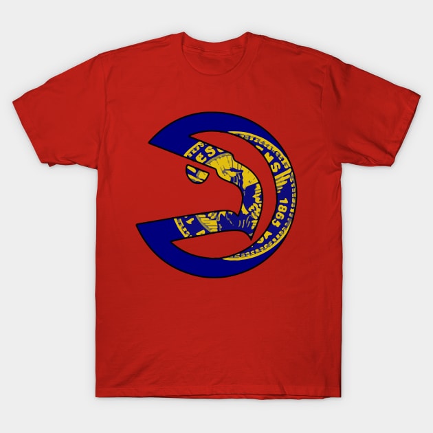 Atlanta City Flag Hawks Logo T-Shirt by justin_weise